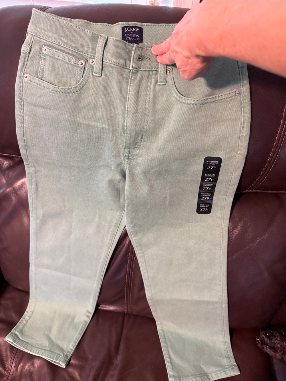 J. Crew Women’s Essential Straight Jeans in Light Sage